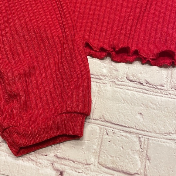 NWOT Shein Felegant Lettuce Trim Drop Shoulder Rib-Knit Tee - Picture 8 of 9